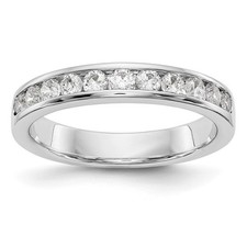 Platinum 11-Stone 1/2 Ct Round Cut Diamond Channel Set Wedding Band Ring 7