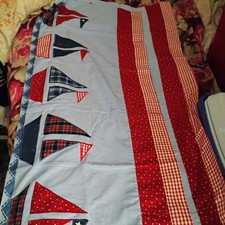 Blue Country Style Sailboat Theme Valances Set of 2