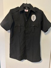 Black Security Guard Short Sleeve Shirt SZ. Small Men's