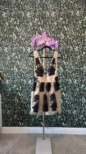 Free People Womens Beige Black Floral Sarah Embroidered Tulle Mini Dress Small