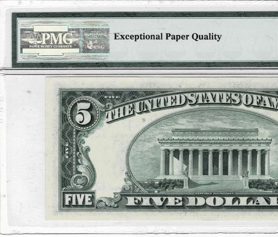 1950B $5 Federal Reserve note-fr.1963-L (San Francisco) PMG 67 EPQ-Only 1 Finer! - Image 4 of 4
