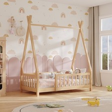 Pine Wood Single Toddler Bed Children Bed Frame House Kids Bedroom Bedstead