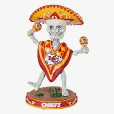 Kansas City Chiefs Calavera Glow In The Dark Bobblehead NFL Football