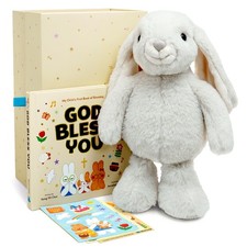 HELLO 2 KIDS Praise Bunny Christian Baby Gift Set   11-inch, Natural White