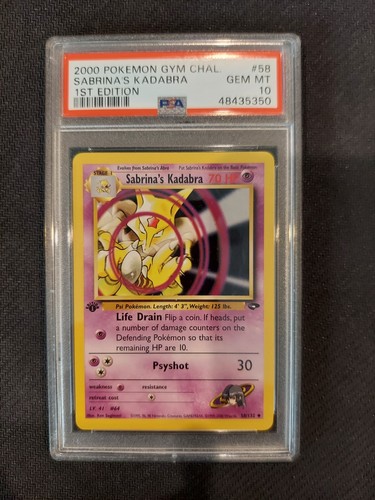 Sabrina's Kadabra (1st Edition) graded PSA 10 for sale on eBay