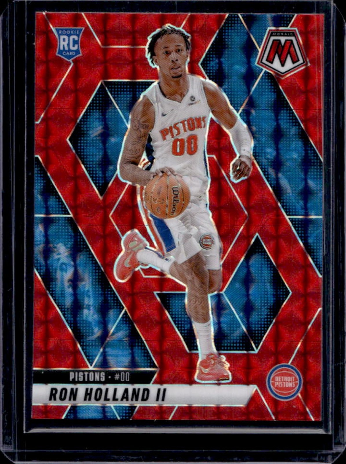 2024-25 Panini Mosaic Ron Holland II RC Red Mosaic Rookie #219 Pistons