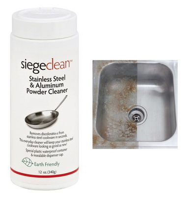 #ad Siege Clean Stainless Steel Aluminum Powder Cleaner Polish Sink Shine Pan 12Oz $17.99