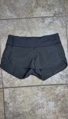 Lululemon Speed Up Low-Rise Short 2.5'' Black Size 2 Lined Zip Pocket Running