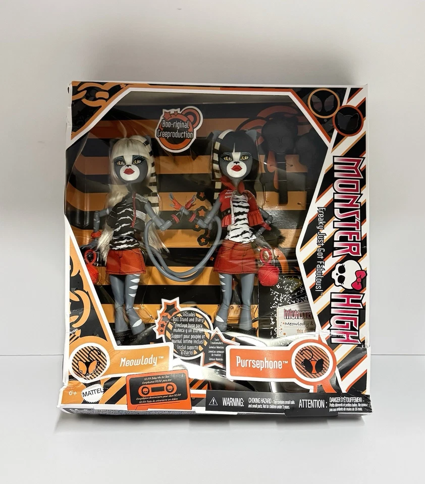 Monster High Boo-Muñecas originales Creeproducción Meowlody y Purrsephone Mattel Foto 2 de 4