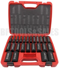 25pc 1/2" DR. Deep Impact Socket Set (METRIC) Drive Impact Wrench Sockets 8-32mm