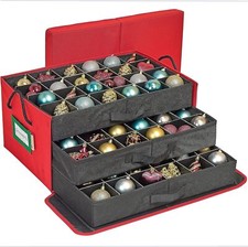 HOLDN  STORAGE Christmas Ornament Storage Container Box with Dividers.