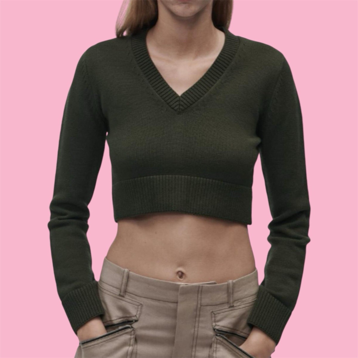 Womens Sweaters Zara Knit Cropped Cardigan Zara Cropped Knit