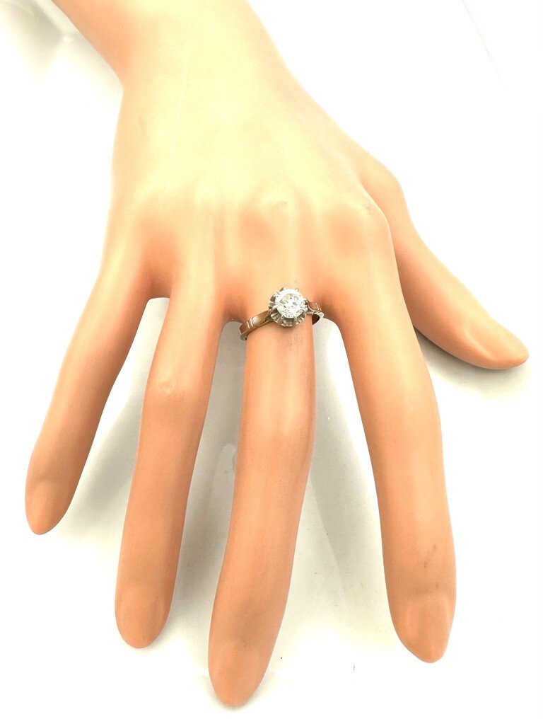 Bague Or Blanc 18 Carats Avec Diamant Solitaire 0.75 Carat - Taille 52 - Occasion Magnifique