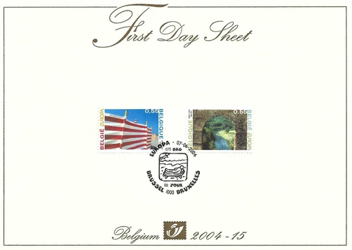 [FDS134] Belgium FDS 2004-15 Vacation First Day Sheet SUPERB