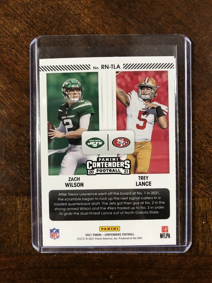 2021 CONTENDERS ROUND NUMBERS RC TREY LANCE 49ERS ZACH WILSON JETS 🔥🔥🔥 - Image 2 of 2