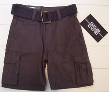 Boys Quad 7 2 Pc Dark Grey Cargo Shorts with Belt Sz 4