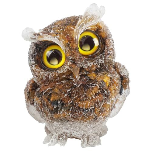 Owl Figurines Home Decor, Crystals Stones Resin Animal Statue Home Tiger's Eye - Picture 2 of 6