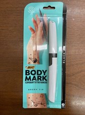 3 Count BIC Body Mark Temporary Tattoo Markers Pen Black Color Brush Tip