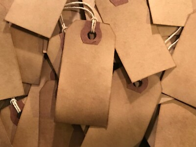 #ad #ad 300 Small Primitive Coffee Stained Antique store Price Hang Tags lot farmhouse $54.40