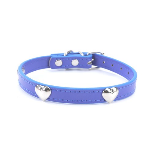 Collier réglable à la mode pour petits animaux chien chiot collier en cuir PU avec coeur - Photo 15 sur 31