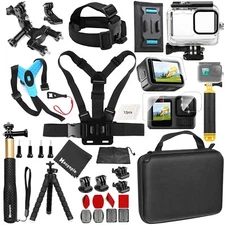 Accessories Kit for Go Pro 13 12 11 10 9 Black, 60M Waterproof Case Chest Mou...