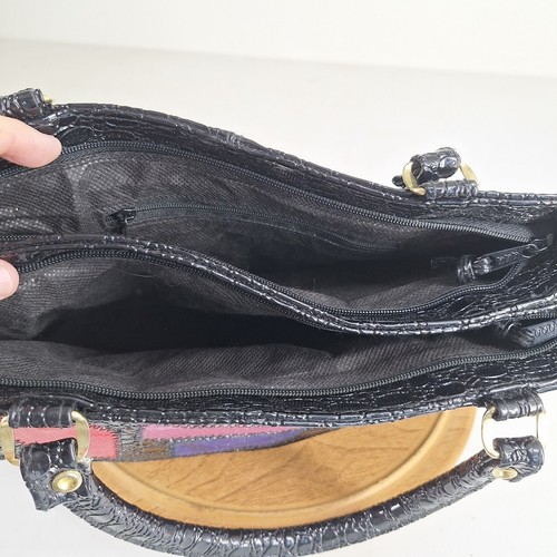 Vintage Leather Texture Patch Purse Colorful Bag By LaTique - Picture 11 of 11