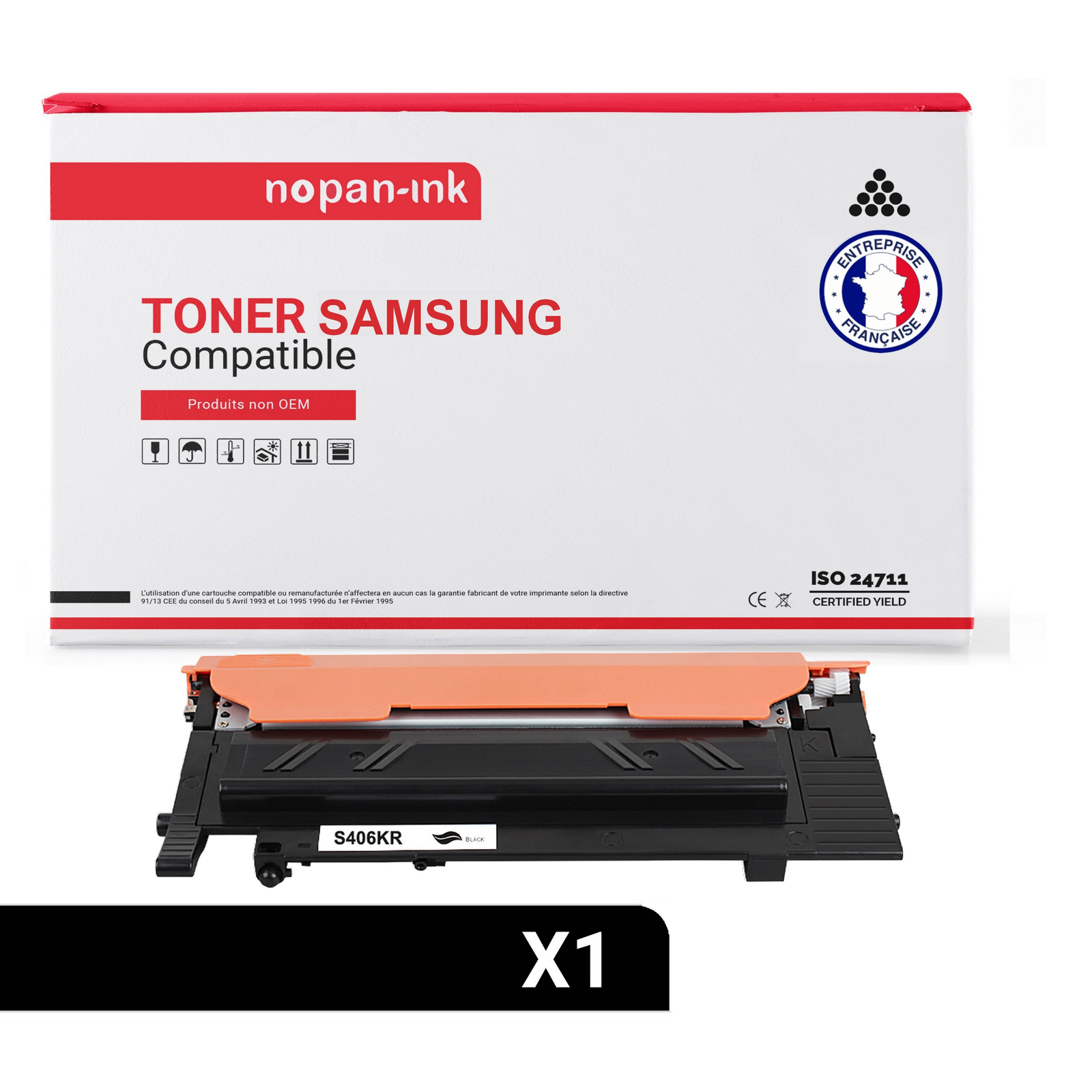 Toner compatible CLT-K406S noir NOPAN-INK consommable imprimante laser couleur
