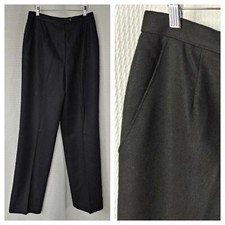 Vintage Koret Black Wool Lined Trousers Size 14 Waist 28-30"