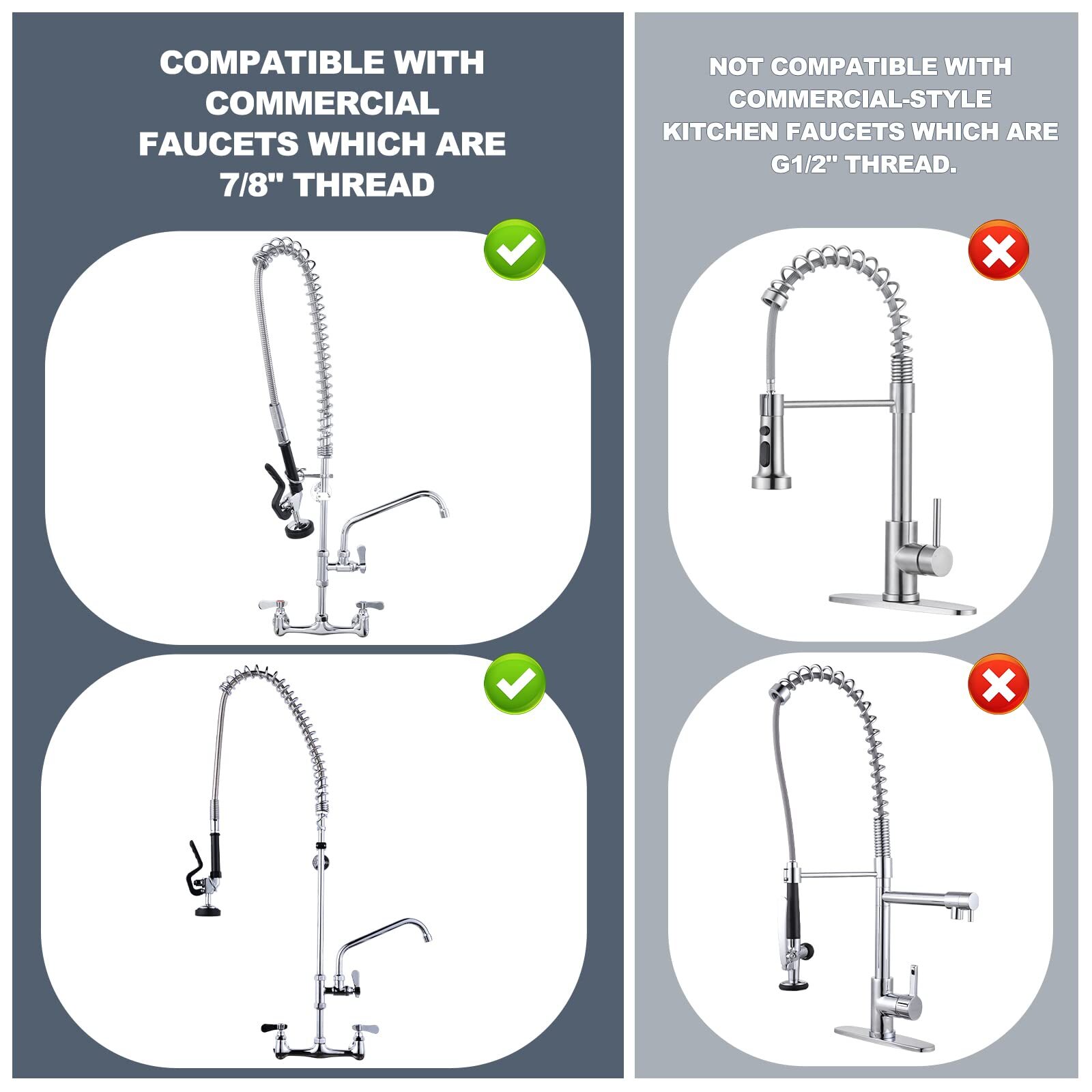 iVIGA 38" Commercial Sink Faucet Sprayer Hose Pre-rinse Sprayer Hose for Comm...