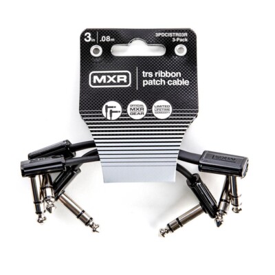 3er-Pack Dunlop MXR 3 Zoll TRS Flachband Patchkabel Gitarrenkabel DCISTR03R