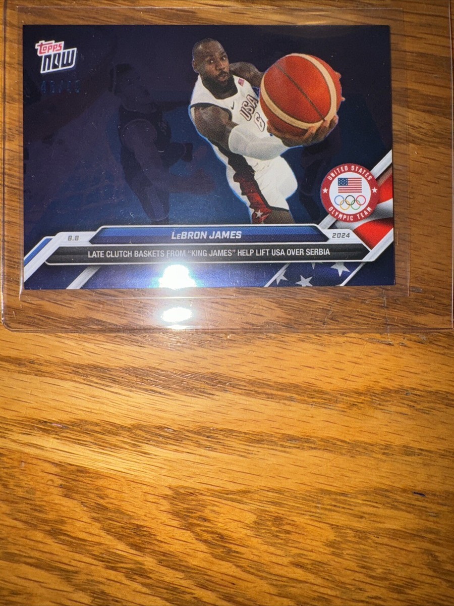 BLUE FOIL REFRACTOR /49 SP LeBron James Topps Now 2024 Team USA 