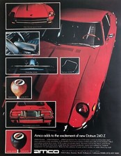 1971 Datsun 240Z Coupe & Accessories photo "Add Excitement" AMCO promo print ad