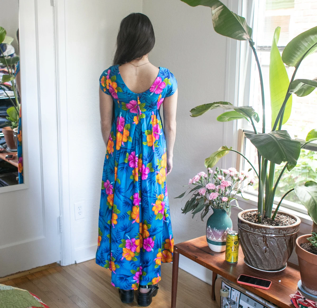 Hawaiian floral shop maxi dress