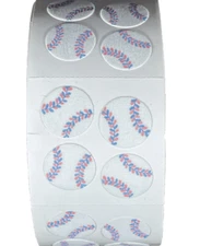 400 Baseball Stickers in roll of 100 modules (2"x2"), each sticker 3/4", RF6204