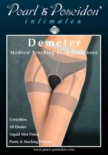 Demeter – Modern Stocking Look Crotchless Pantyhose in Liquid Mist Finish