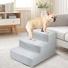 3 Steps Pet Cat Dog Stair Puppy Ramp Pet Ladder For Bed Sofa with Washable Cover