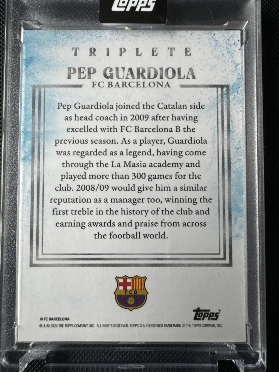 Topps Barcelona Triplete 2008/09 Pep Guardiola Autograph Auto 25 