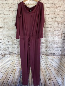burgundy one piece jumpsuit