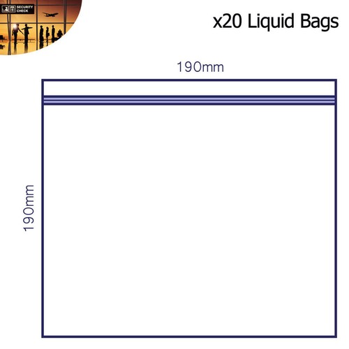 20 x Clear AIRPORT SECURITY LIQUID BAGS Plastic Seal HOLIDAY Travel HAND LUGGAGE - Picture 4 of 7