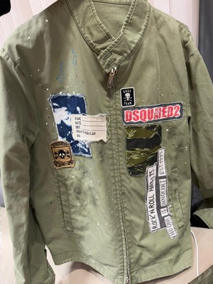 Dsquared2 Khaki Rock'roll Habits Jacket Size 52