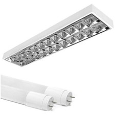 LED Rasterleuchte 2x120cm Bürolampe Rasterlampe Deckenleuchte inkl. LED Röhren
