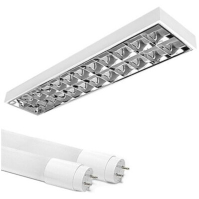 LED Rasterleuchte 2x120cm Bürolampe Rasterlampe Deckenleuchte inkl. LED Röhren