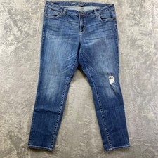 KUT from the Kloth Distressed Jeans Women  s Size 16W Blue Denim