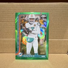 Topps 2025 Chrome Jaylen Waddle Green Refractor /99 #186 Miami Dolphins NFL