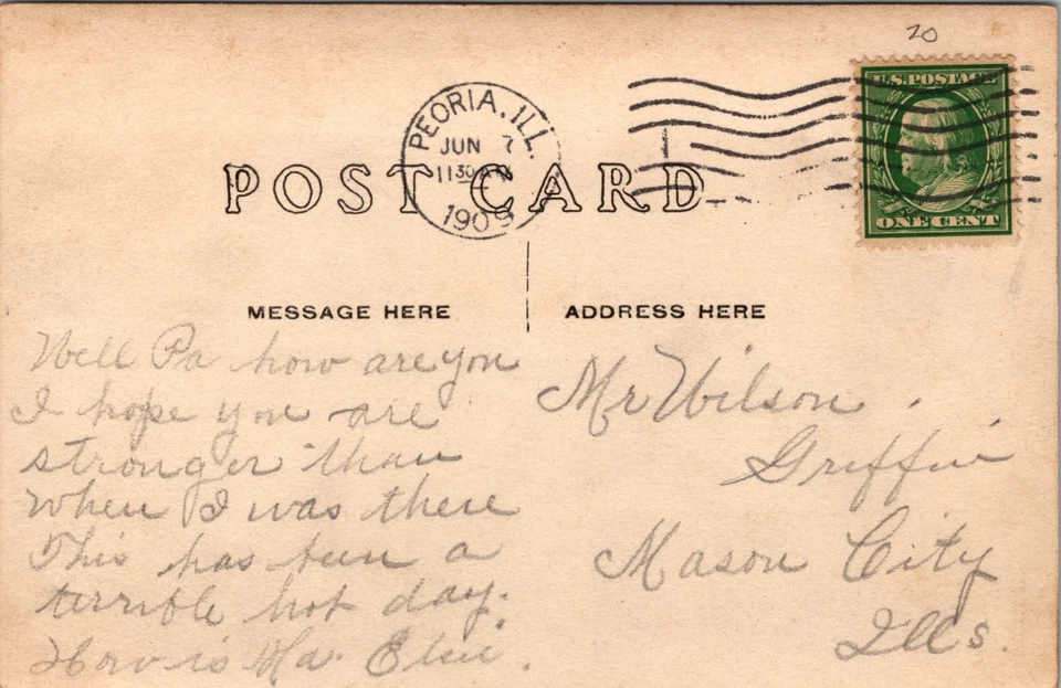 Peoria Illinois RPPC Concrete Bridge Flood Damage 1909 Real Photo B.W. Bye - Image 2 of 2