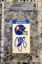 RARE! John Elway AUTO SIGNED 1987 1st Career Playoff Win Ticket Stub- BGS COA