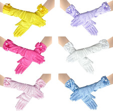 6 Pairs Little Girls Gloves, Satin Gloves for Princess Costume or Wedding, Forma