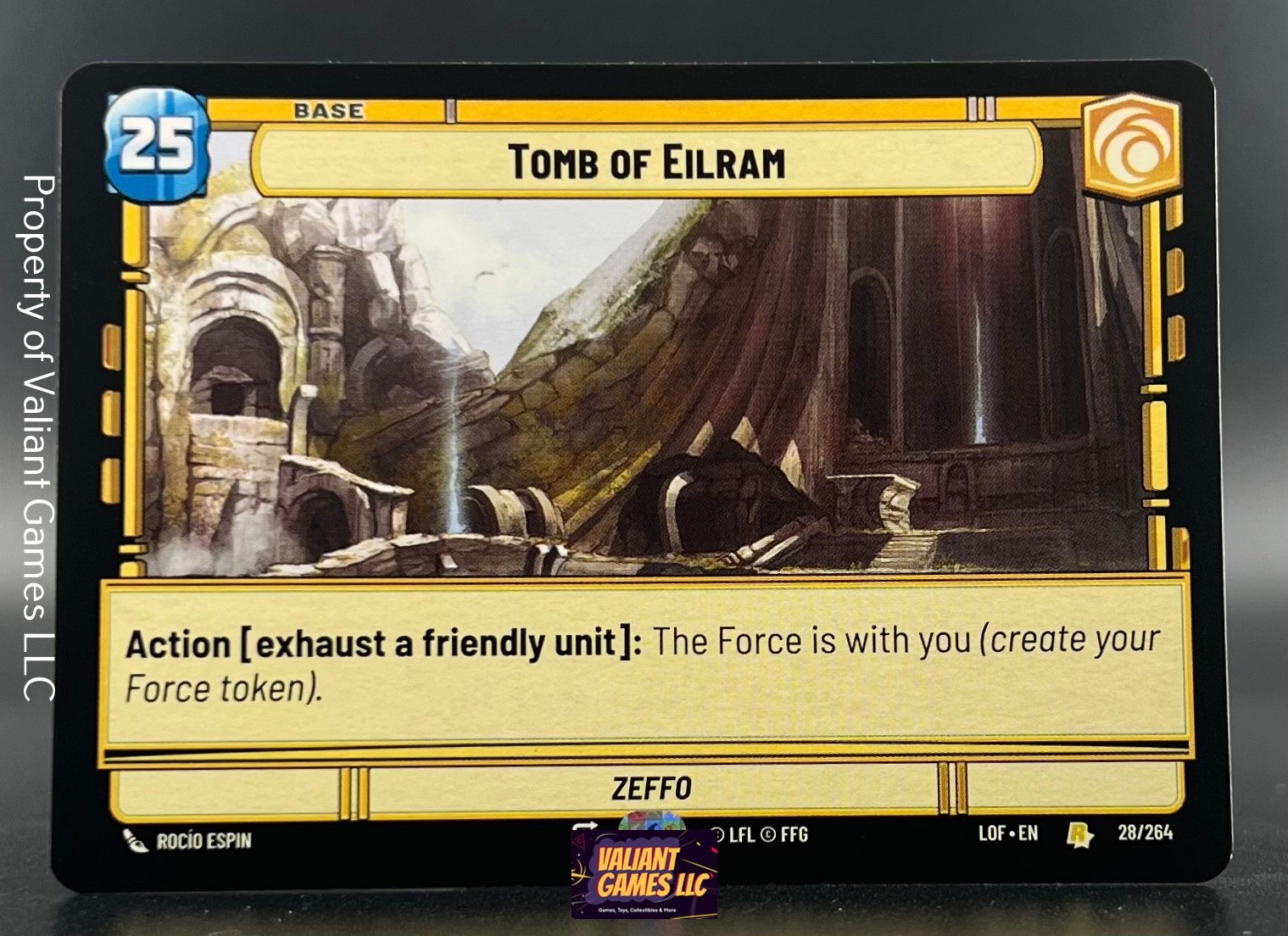 Tomb of Eilram #28 Star Wars Unlimited: Legends of the Force trading card — raw and PSA graded price guide