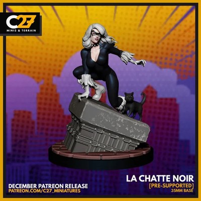 C27 - Web Warriors Black Cat Fan Sculpt (40mm Marvel Crisis Protocol Scale)
