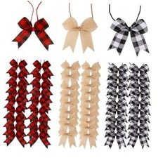 24 Pack 3 Inch Farmhouse Burlap & Buffalo 3 Inch Burlap/Black White/Red Black